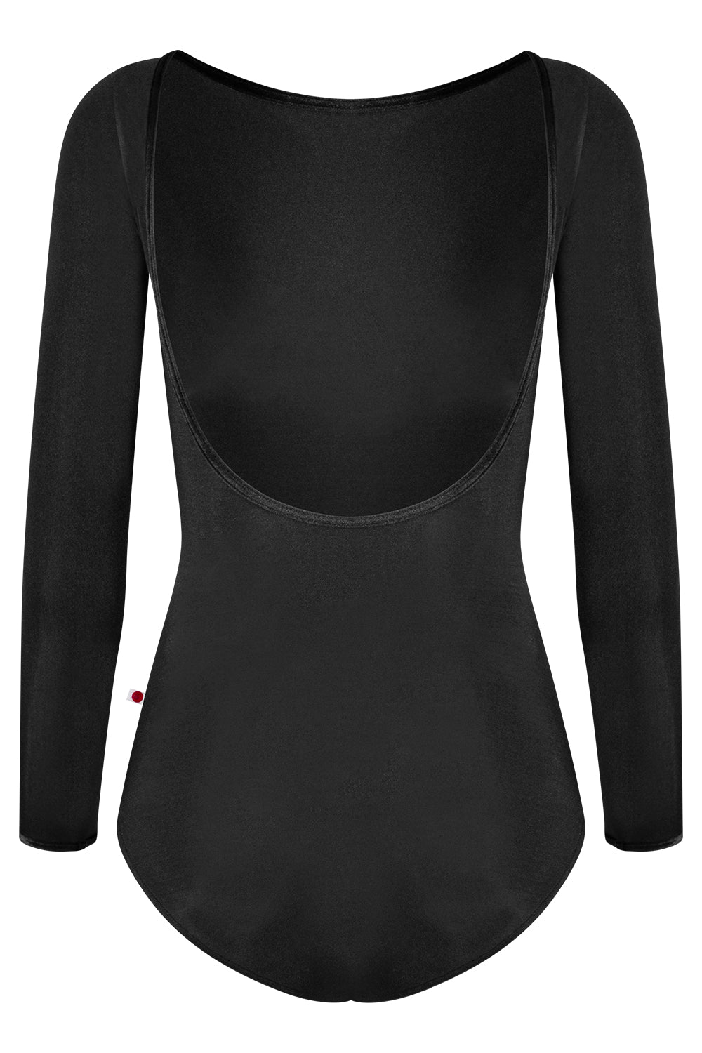 Sofiane Extra-High Cut leg leotard in N-Black body color with V-Black trim color and long sleeves