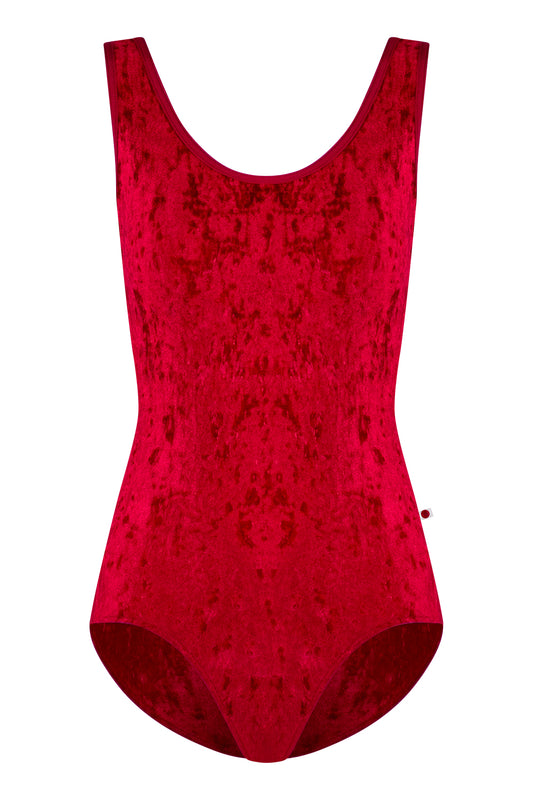 Veronique Extra High-Cut leg leotard in CV-Dark Red body color with N-Berry trim color